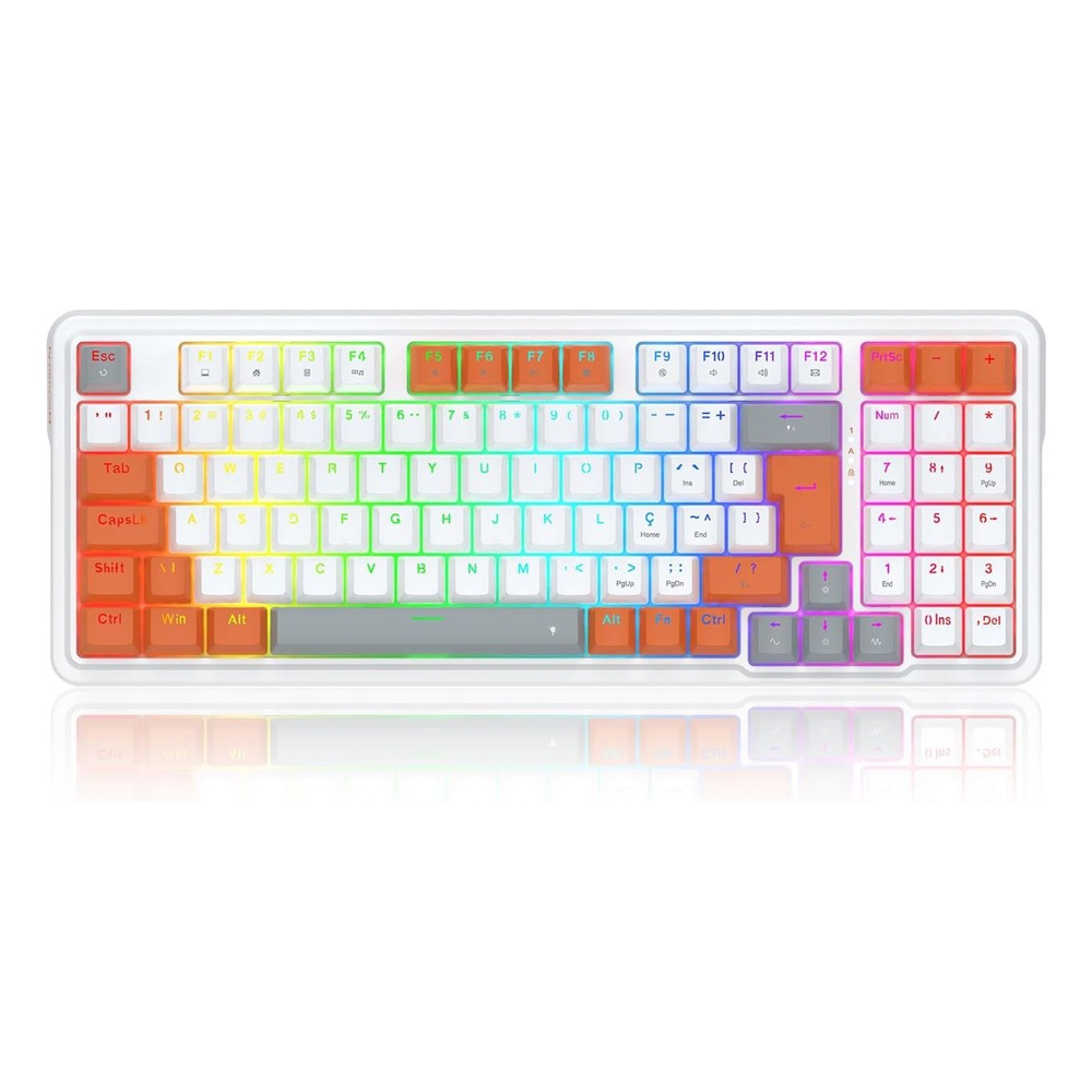 Redragon Gloria K664 Mechanical Keyboard - Orange & White