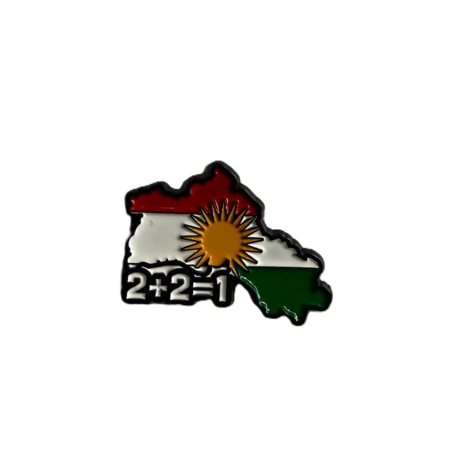 ملصق خريطة كردستان 2+2=1