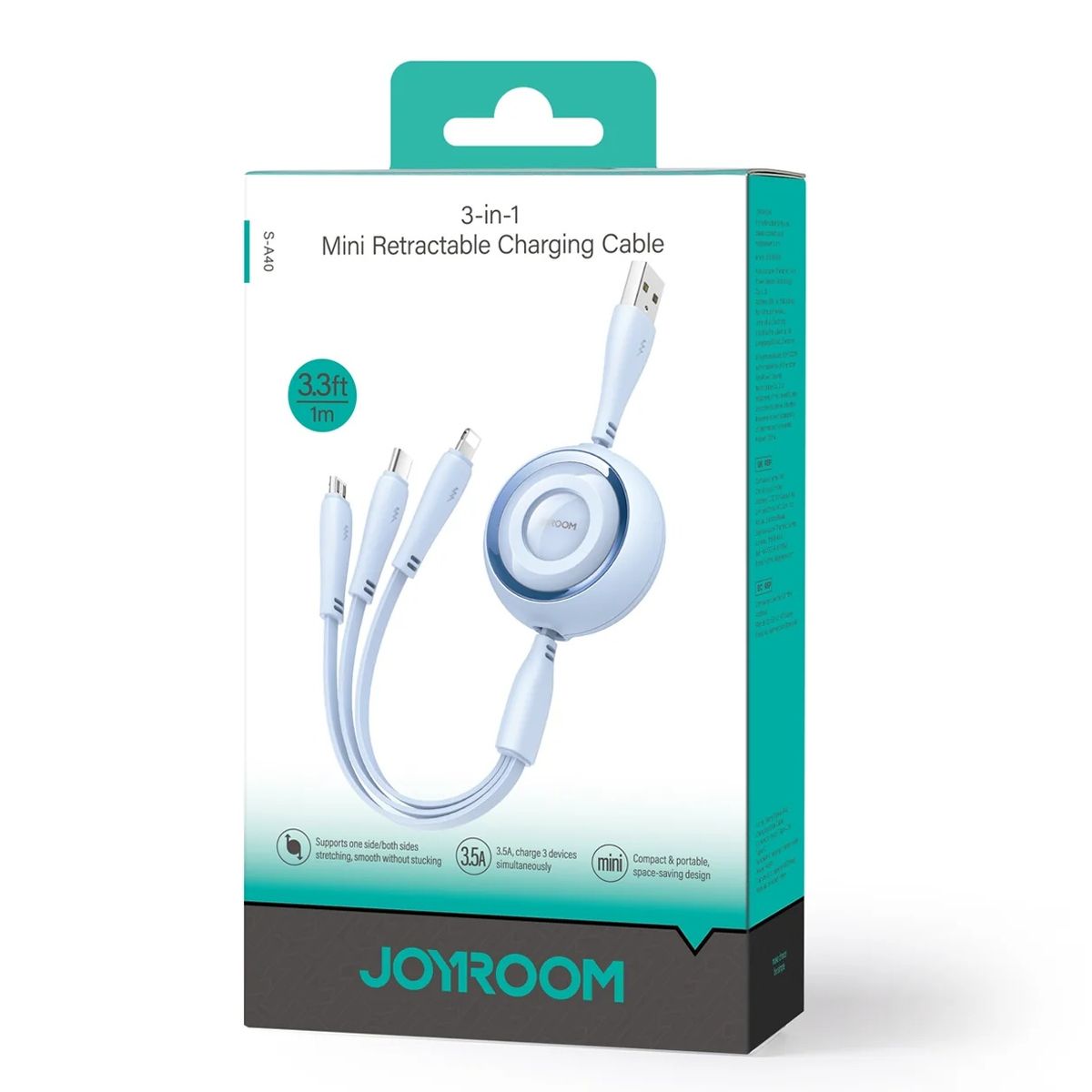 Joyroom Mini Data Cable S-A40 3in1 - Blue - 1m
