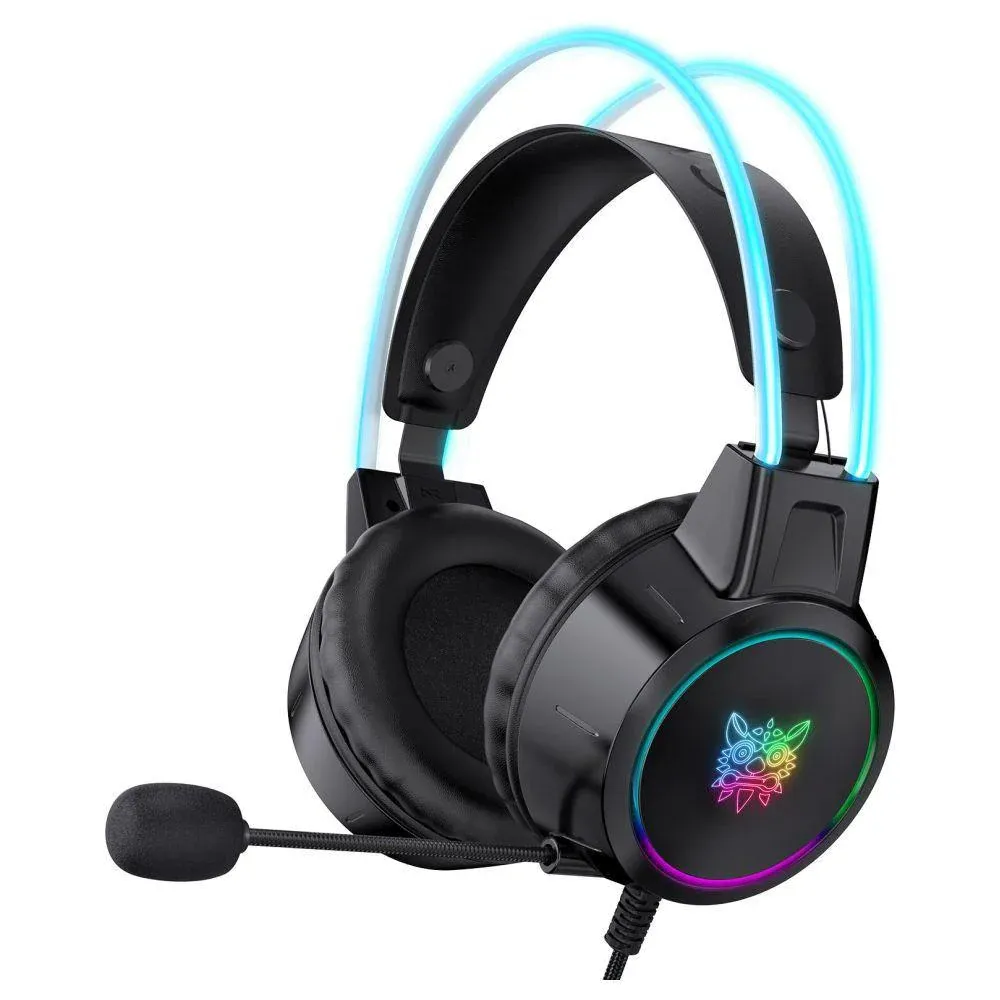 ONIKUMA X15 Pro Wired Gaming Headset – Black, RGB Headband, USB & 3.5mm, 2.2m Cable