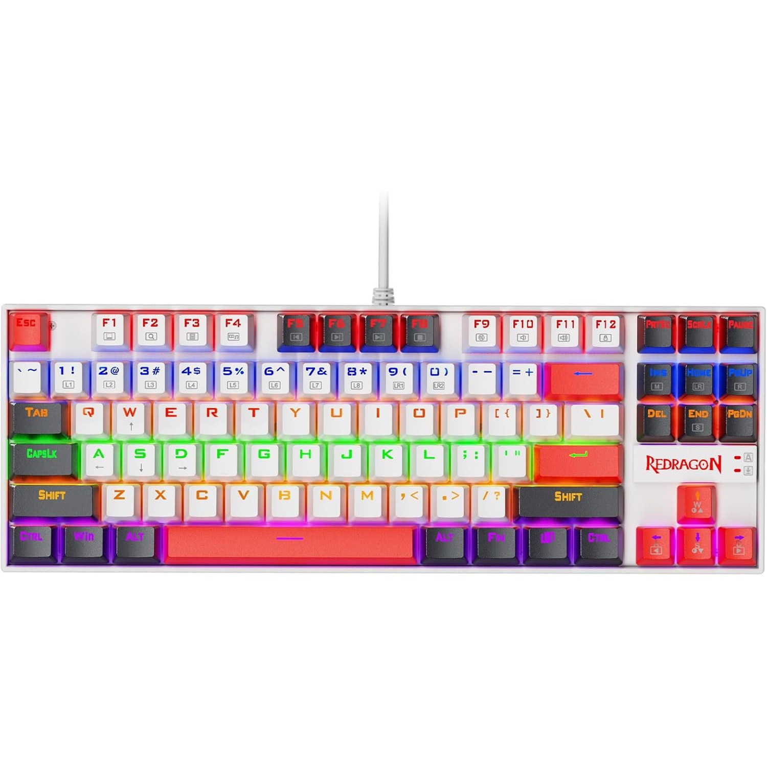 Redragon Kumara K552WLR RGB وایەر میکانیکی کیبۆرد یاریکردن