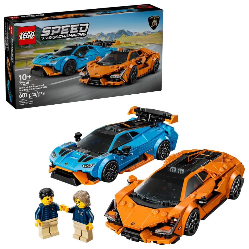 أبطال السرعة في LEGO®: لامبورغيني ريفويلتو وهوراكان STO (76923)
