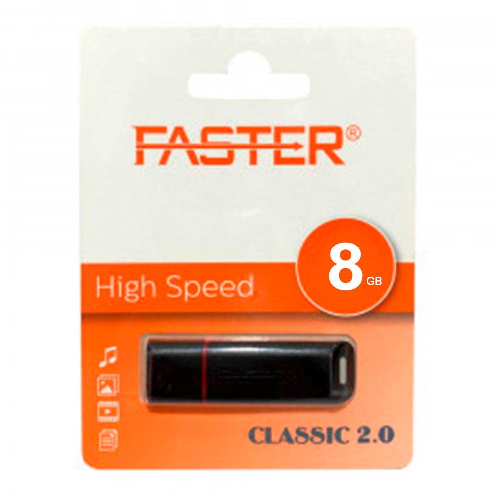 فلاش درایڤ FASTER Classic USB 2.0 – 8GB خوێندنی خێرا
