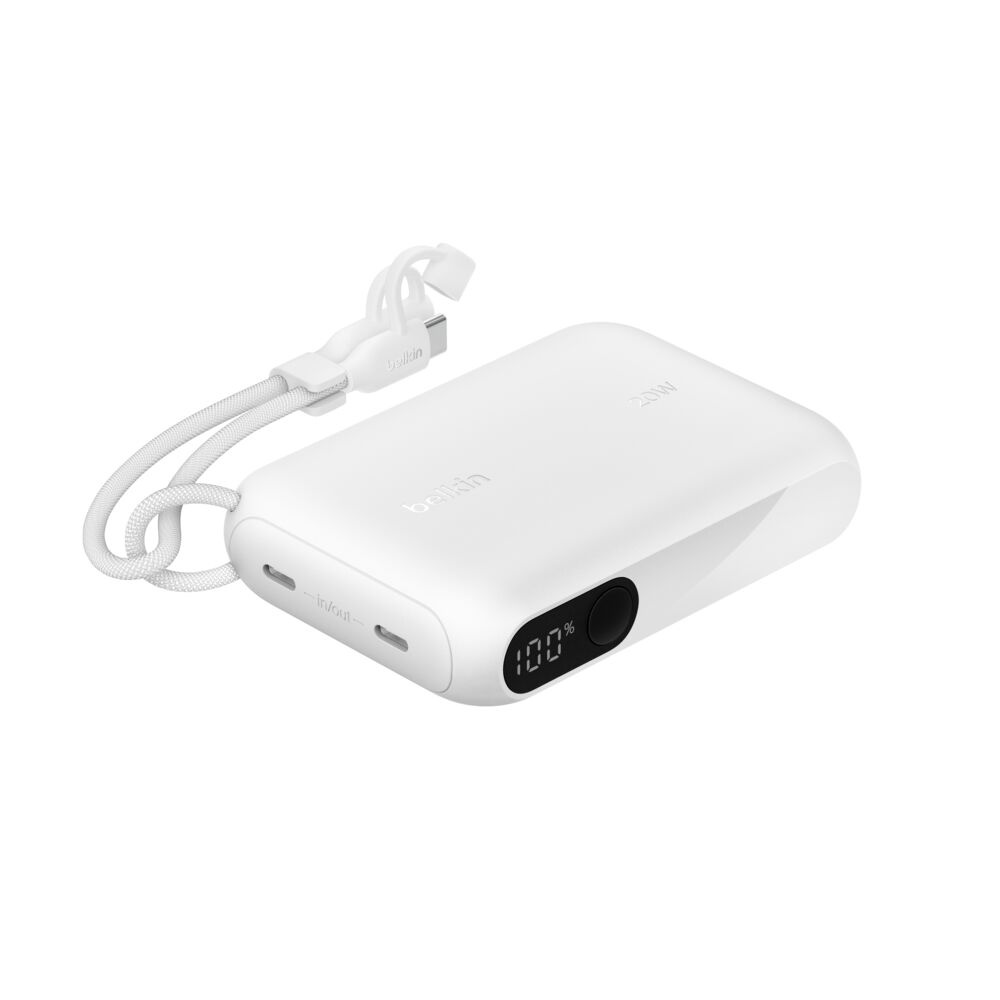 Belkin BoostCharge 10000mAh Power Bank with 20W Charging – White
