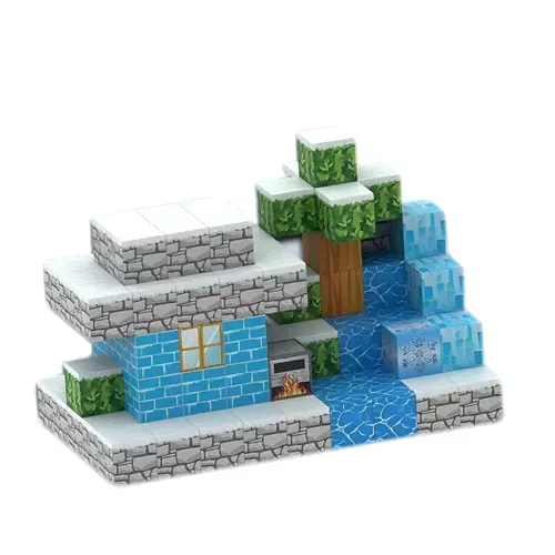  Minecraft Magnetic Building Ice Snow Cottage 110pcs 