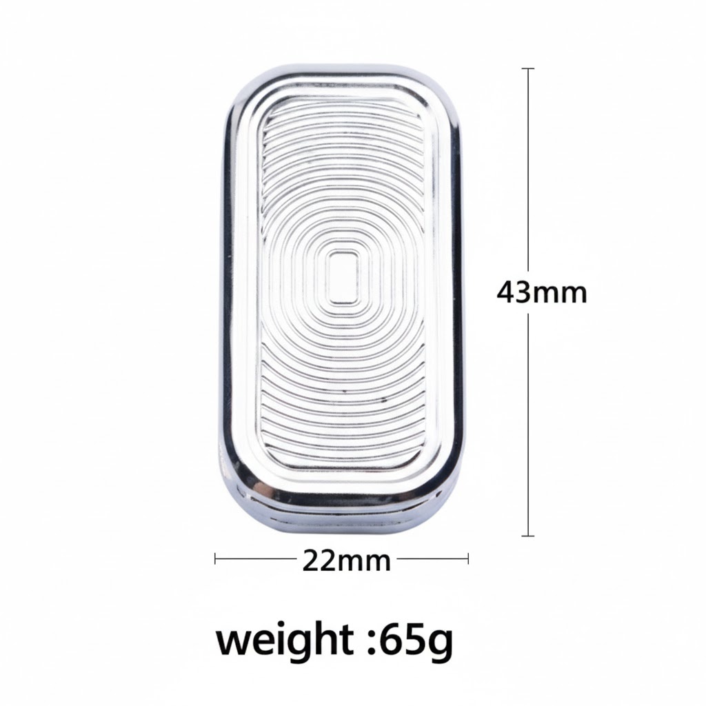 Silver small runway push plate