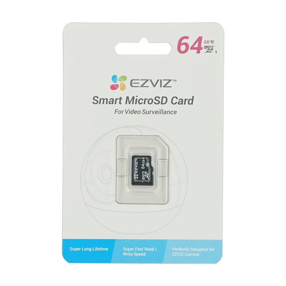 کارتێکی یادی میکرۆ SD ژ EZVIZ 64GB – هاوبەشی خوێندنی خێرا بۆ کامێرا و ئامێرە زانستیەکان