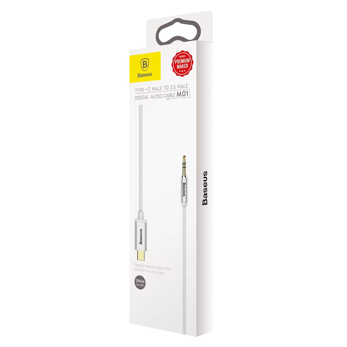 Baseus Type-C بۆ 3.5mm M01 – 120cm سپی