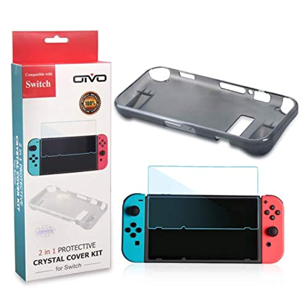 طقم حماية شفاف 2 في 1 من TPU مقاوم للخدش لجهاز Nintendo Switch
