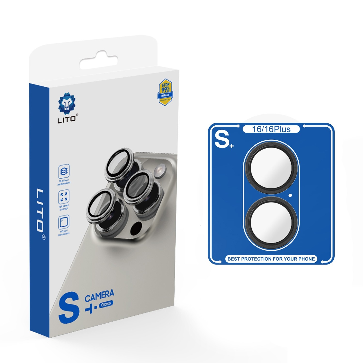 پارێزەری هاوێنەی کامێرای لیتۆ S+ Metal بۆ ئایفۆن ١٦ / ١٦ پڵەس - ڕەنگی ڕەش