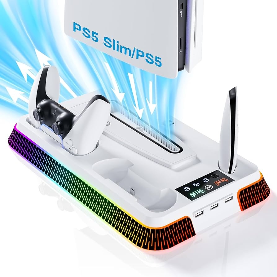 Multifunctional Cooling Stand PS5 White RGB YH-66