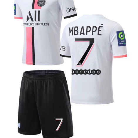 Paris Saint Germain White and Black T-Shirt with Shorts (Size L)