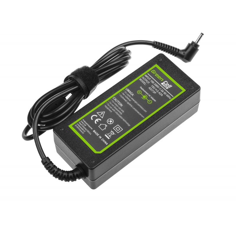 محول شحن الكمبيوتر المحمول Green Power بقدرة 65 واط تيار متردد لأجهزة Asus / Acer (19 فولت، 3.42 أمبير - طرف قياسي مقاس 5.5 مم × 2.5 مم)