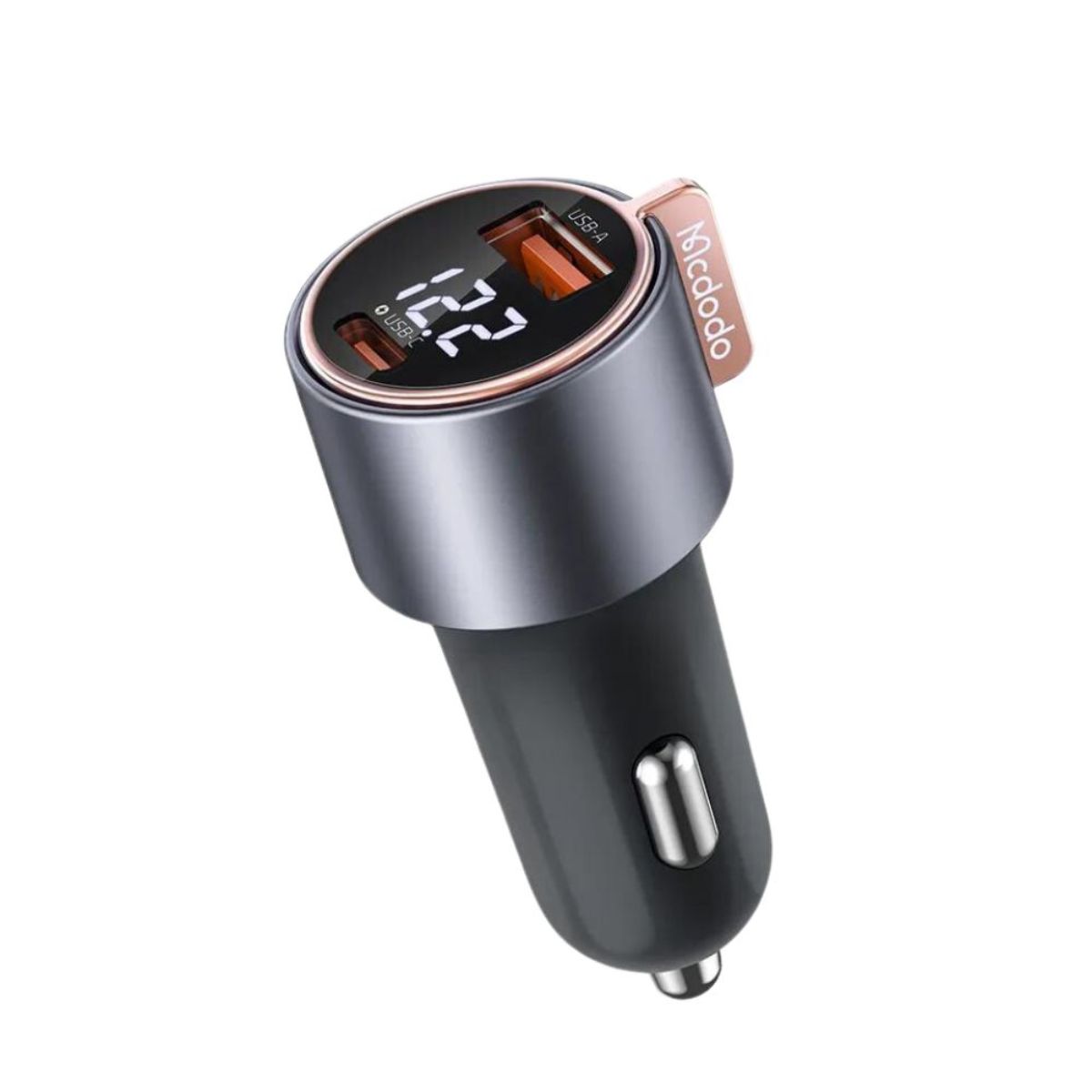بارگاویکەرەوەی ئۆتۆمبێلی ماکدۆدۆ CC-369 بە هێزی 75 وات و دوو دەرچەی USB-C و USB-A لەگەڵ شاشەی دیجیتاڵی