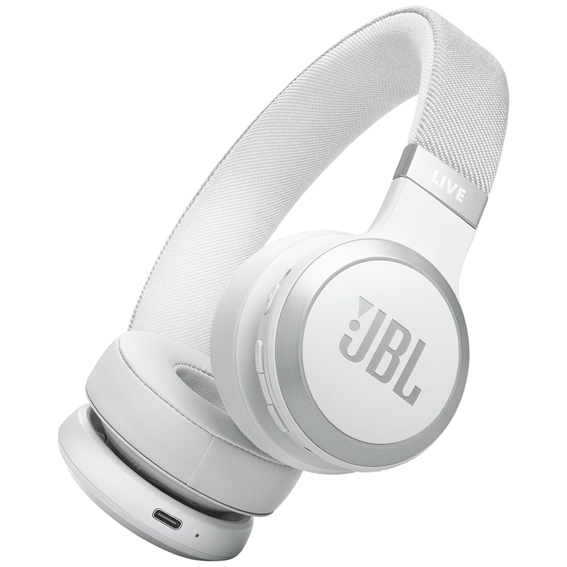 JBL Live 670NC Wireless On-Ear Headphones with Active Noise Cancelling - White