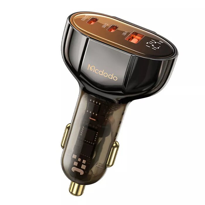 Mcdodo CC‐2310 بارگاویکەرەوەی خێرای ئۆتۆمبێلی 100W – 2 USB‐C + 1 USB‐A لەگەڵ شاشەی دیجیتاڵی