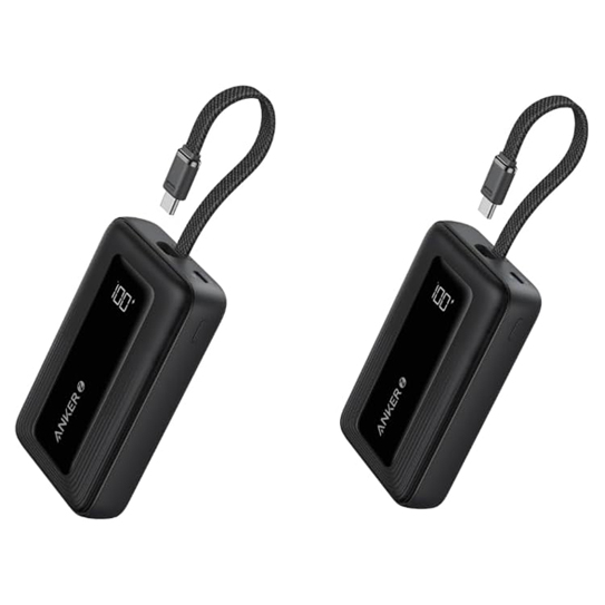 بنك الطاقة أنكر زولو 10 كيلو 30 واط A1688 منفذ USB C منفذ USB A أسود