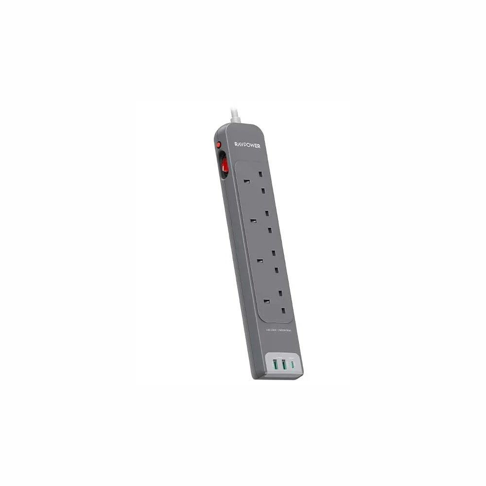 RAVPower RP-PC1039 7-in-1 Power Strip with AC Outlets and USB Charging Ports