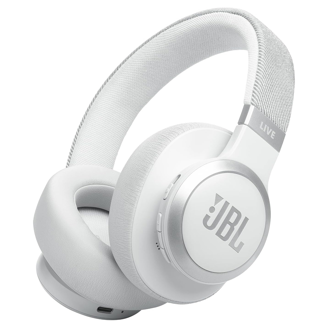 JBL Live 770NC Wireless Over-Ear Noise Cancelling Headphones with True Adaptive NC - White
