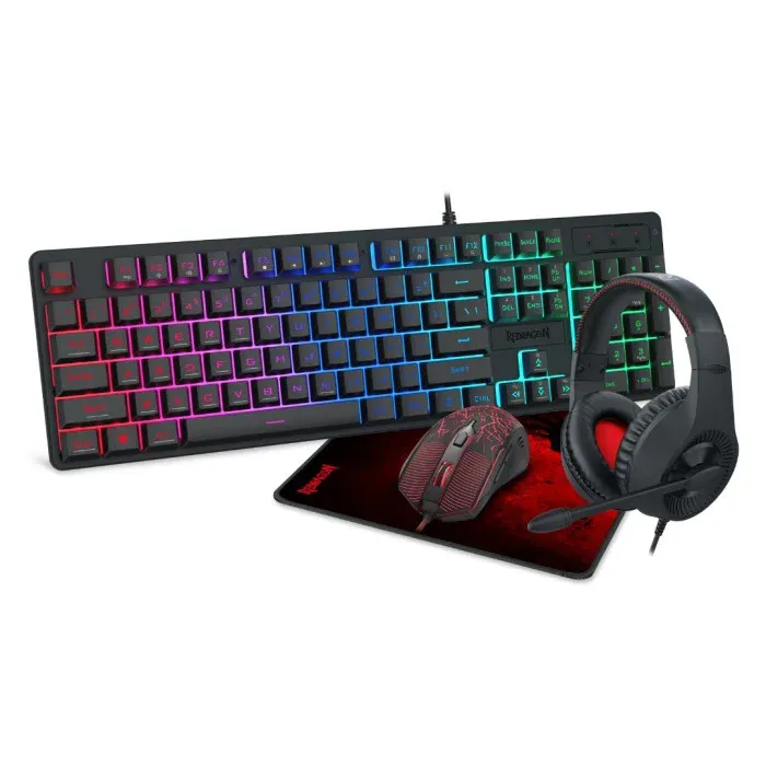 مجموعة ألعاب Redragon S107P-BA 4 في 1 – أسود