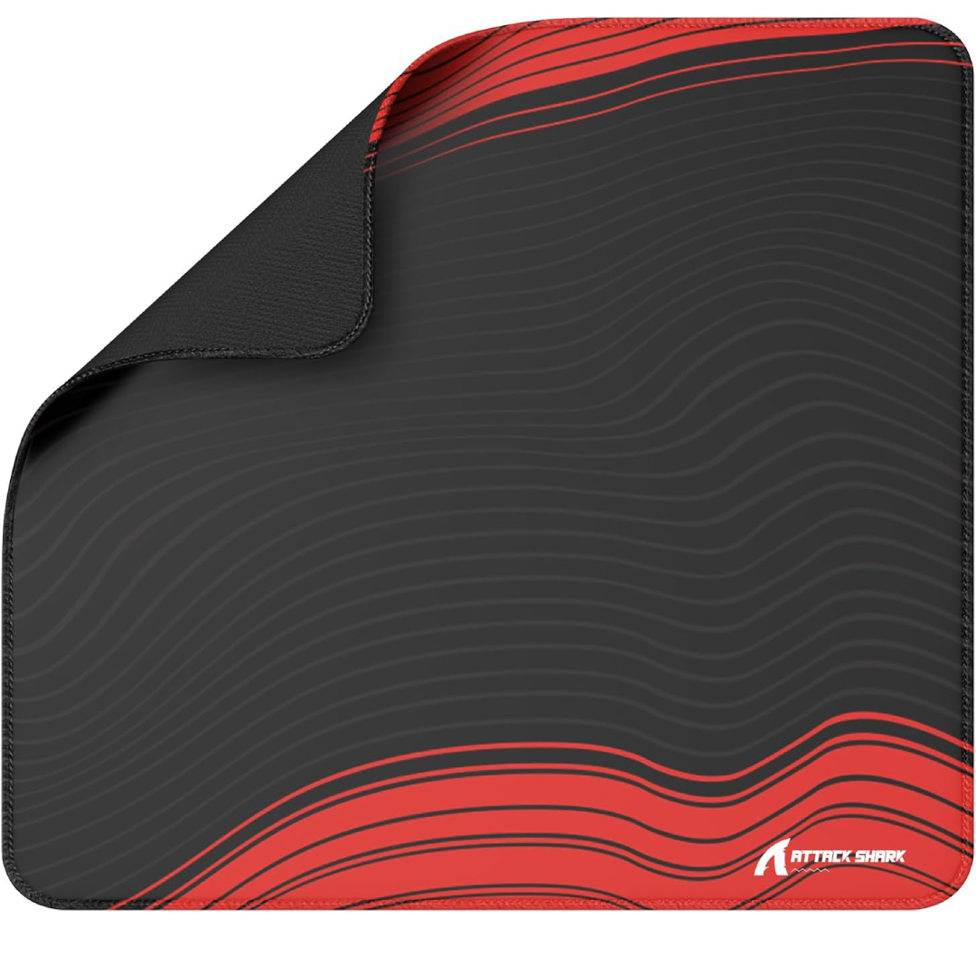 سجادة ماوس الألعاب «ATTACK SHARK CM02 Speed Control» – أسود/أحمر 45 × 40 سم