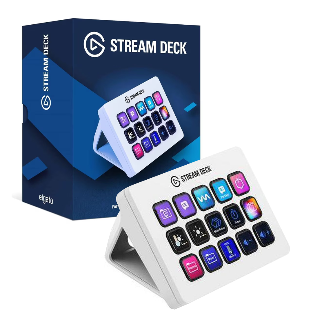 Elgato Stream Deck – 15 مفتاح LCD قابل للتخصيص (أبيض)