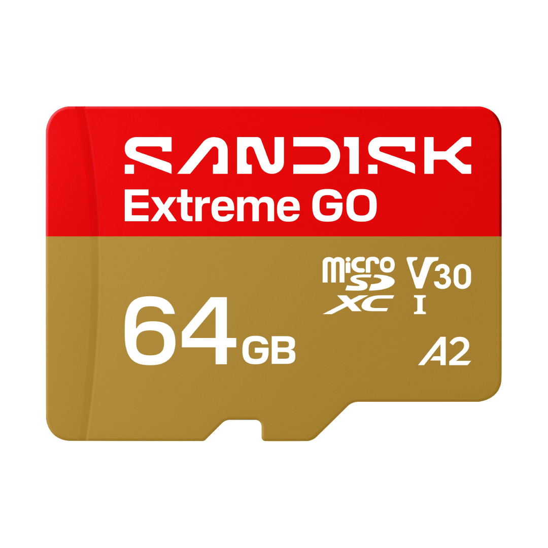 SanDisk 64GB Extreme GO microSDXC UHS-I Memory Card (170/80MB/s, A2, V30)