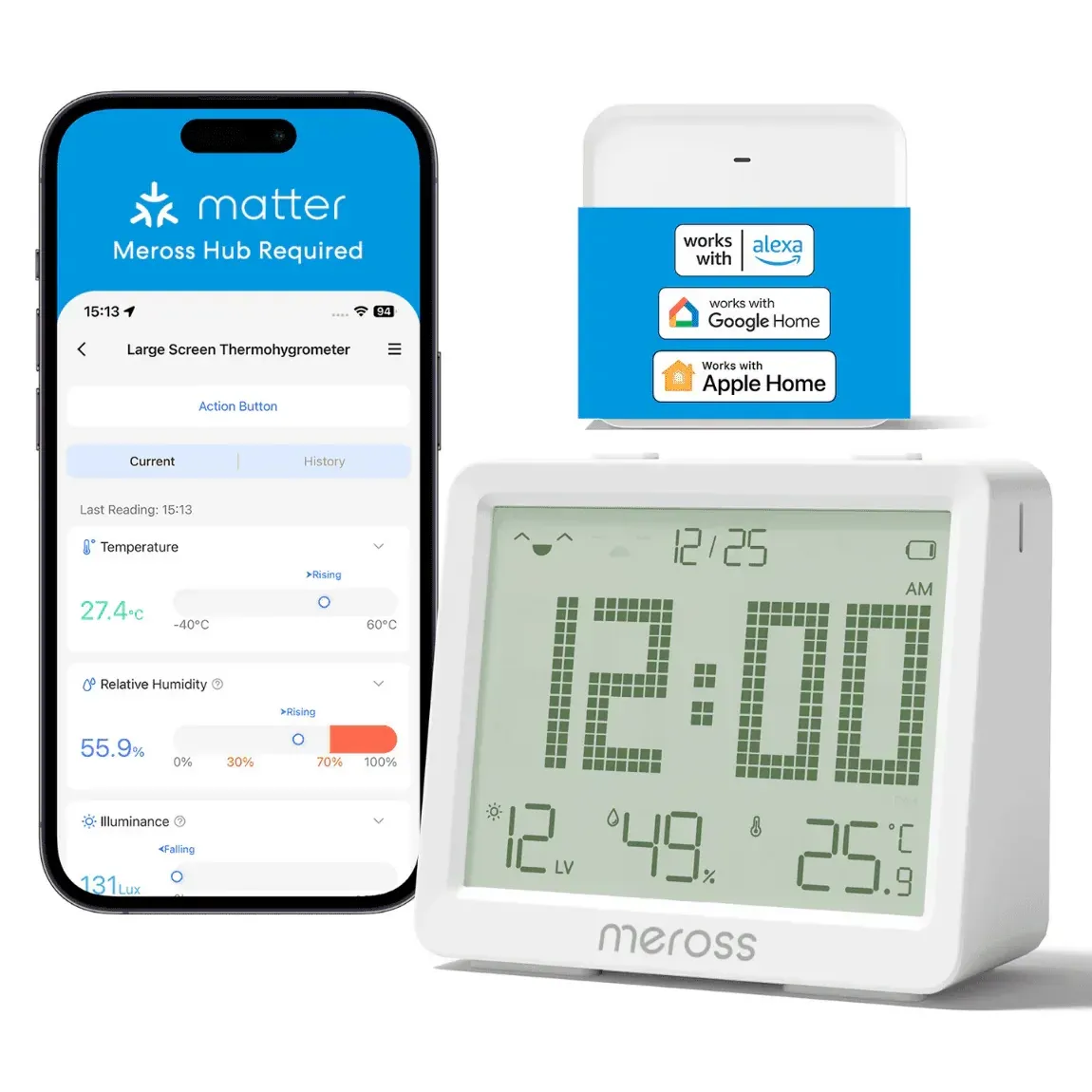 کیتی هەستەوەری زیرەکی پلەی گەرمی و شێی مێرۆس لەگەڵ هاب (MS130H)