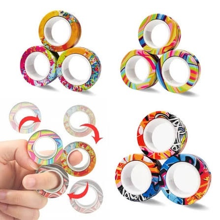 Magnetic Fidget Rings – Stress Relief Spinner Toy (Random Color)