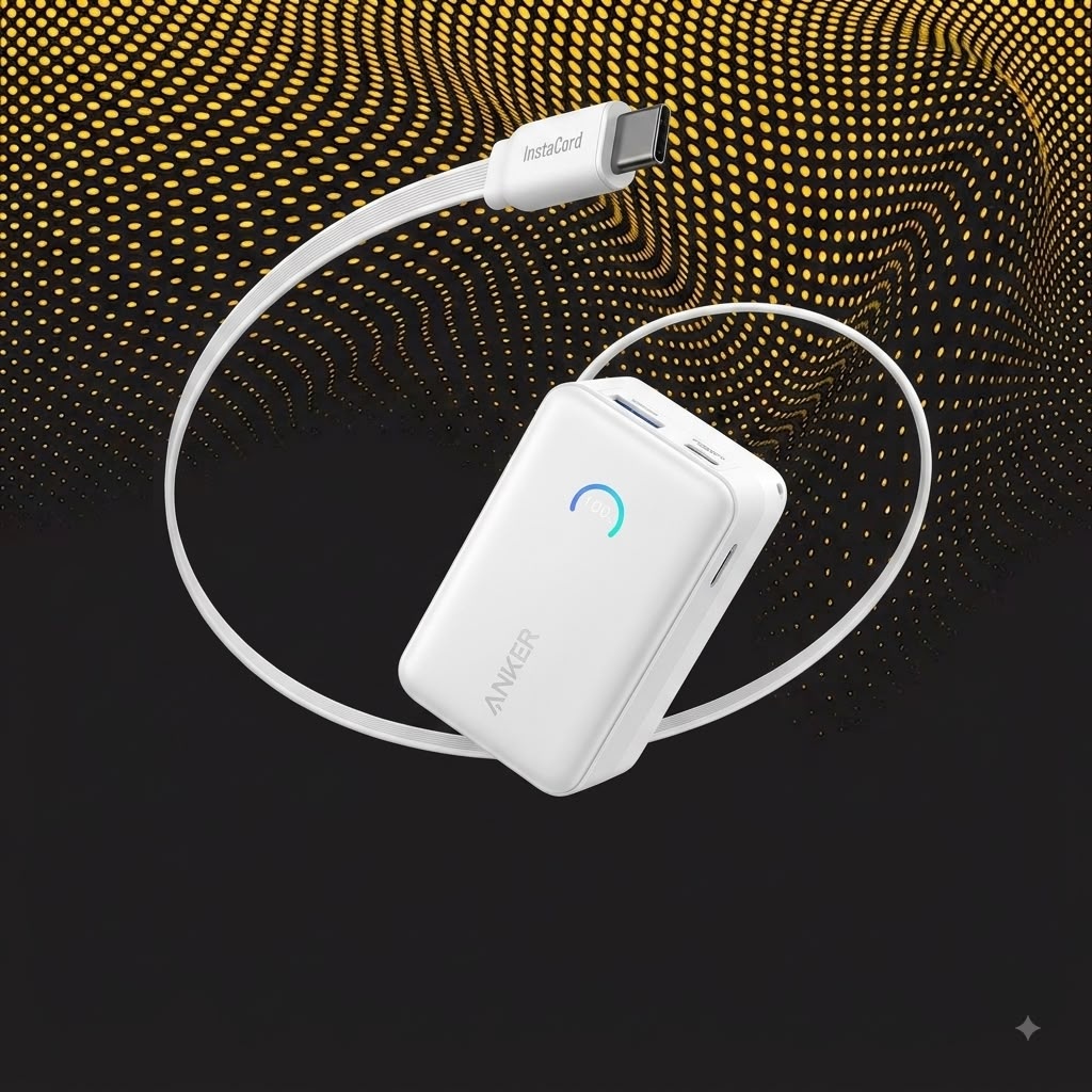 Anker Nano Power Bank 10,000mAh with Built-in Type-C Cable | 45W - White
