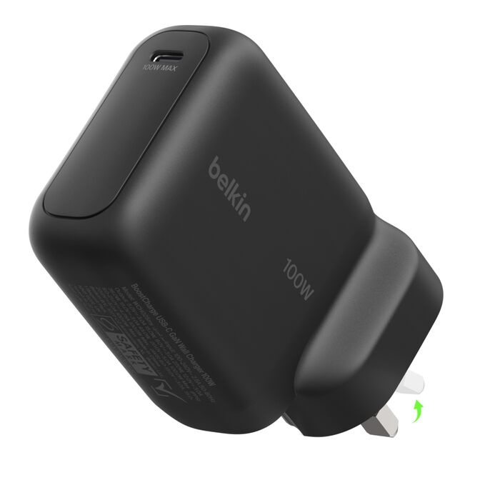 Belkin 100W USB-C GaN Fast Wall Charger – Black