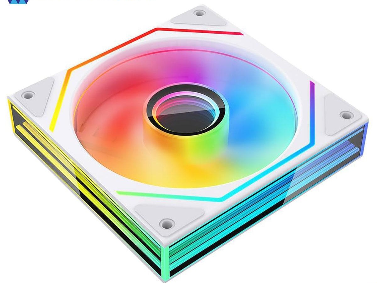JUNGLE LEOPARD Prism 6 MAX ARGB WHITE Three Sided Infinity Infinite Mirror 120mm PWM Fan