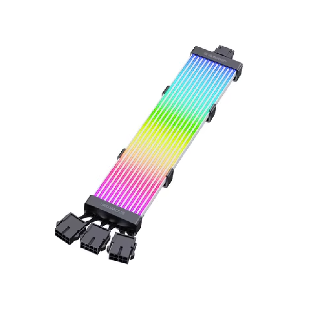 Snowman A40 Dual 8-Pin (6+2) GPU Extension ARGB Cable - Black