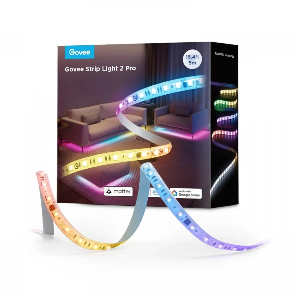 شريط إضاءة LED Govee RGBIC 2 Pro - 5 أمتار (الموديل H61F53D1)
