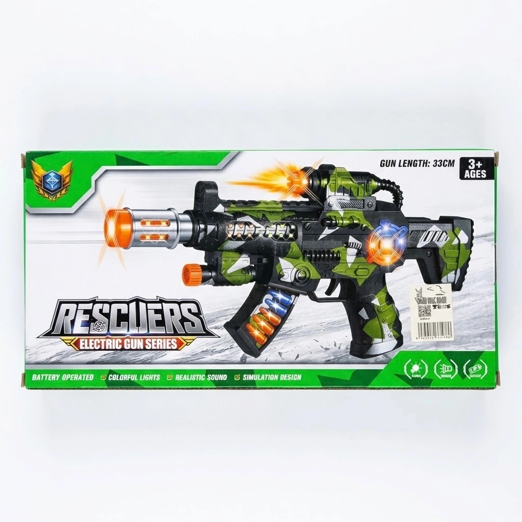 Rescuers Electric Light-Up Fire Series Toy Gun – Kids Action Play