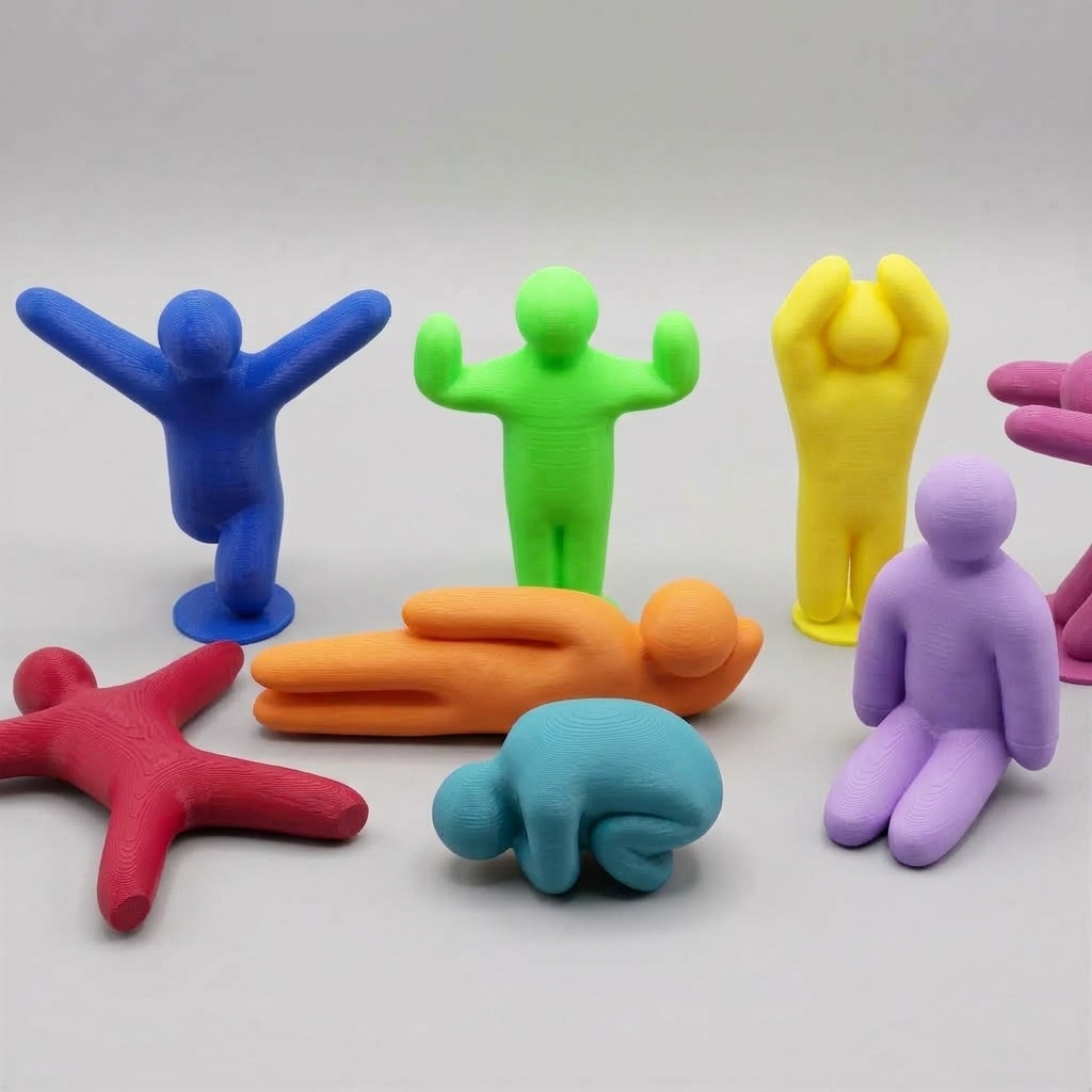 Meccha Chameleon Characters - All Og Poses  - Free 3d Print Model Random Color