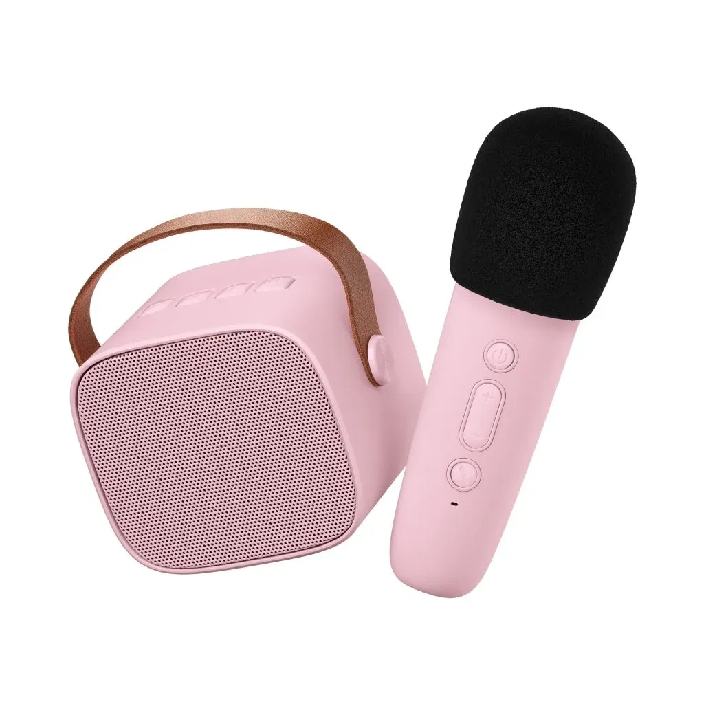 P2 Portable Bluetooth Speaker with Wireless Karaoke Microphone (Pink / White / Blue)