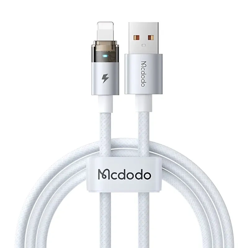 MC Lightning Transparent Cable with Charging Light USB -  Lightning 1.2m White