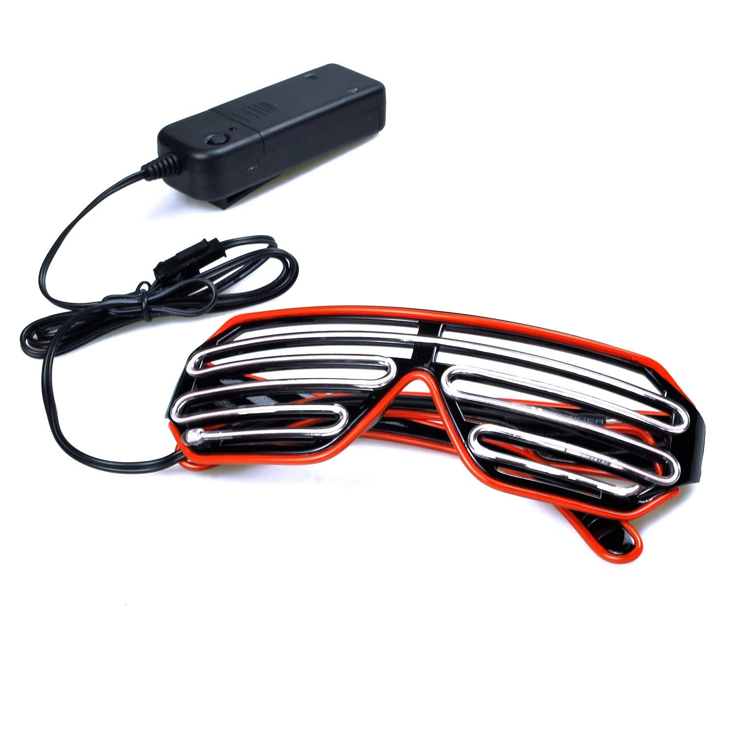 چاوویڵکی ڕووناکی نیۆن LED بۆ ئاهەنگ - ڕەنگی هەڕەمەکی (EONYUANGUO LED Glasses)