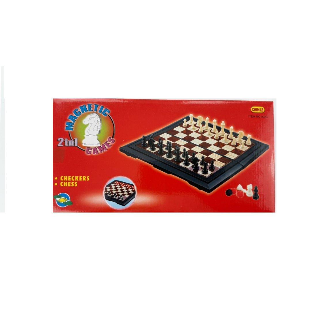 2-in-1 Magnetic Chess and Backgammon Game Set