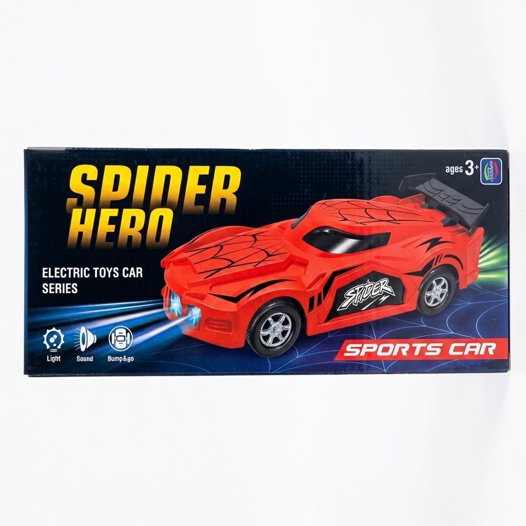 Spider-Man Electric Random Motion Toy Car – Kids Battery Powered Hero