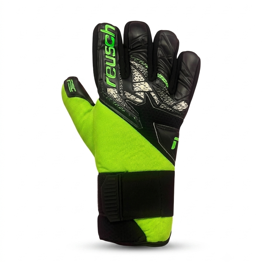 Reusch Attrakt Goalkeeper Gloves (Black & Green)