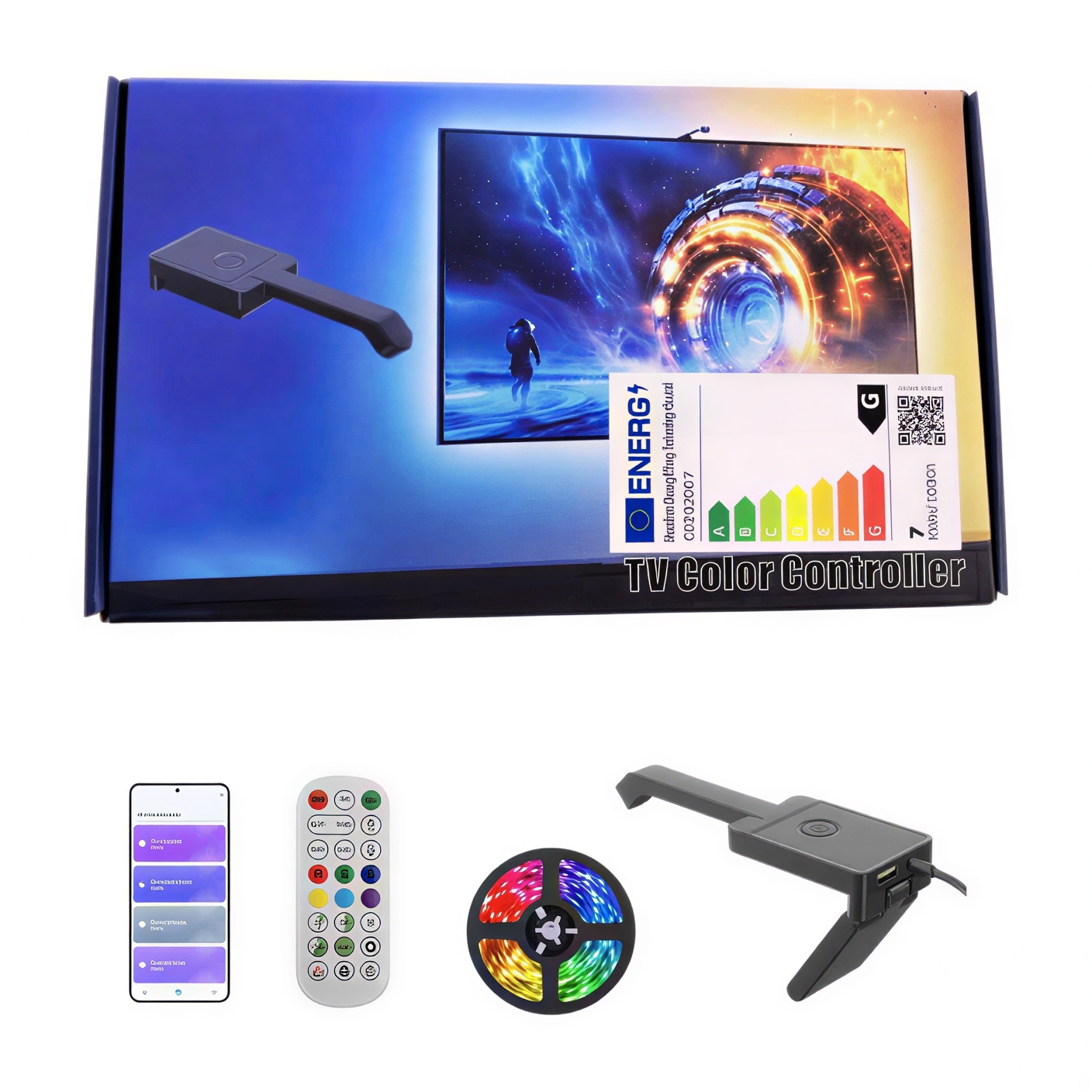 RGB LED TV Backlight Strip for TVs Up to 65 Inches (3-Meter)