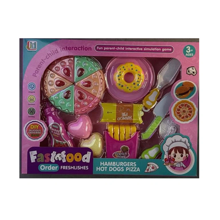 Fast Food Pretend Play Set – Hamburgers, Hot Dogs & Pizza