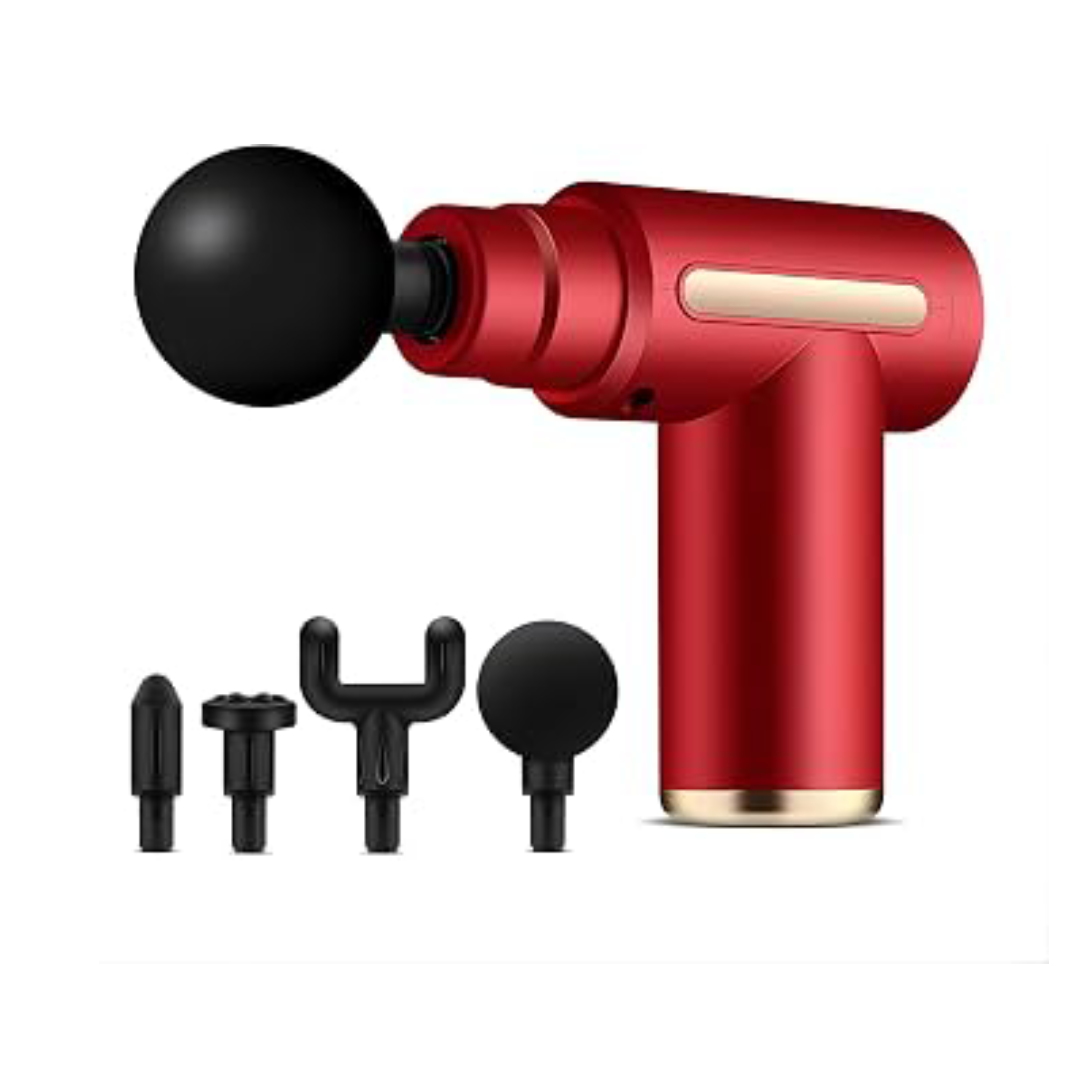 دەمانچەی شێلانی بچووک (Mini Massage Gun) بۆ ماسوولکەکان - ڕەنگی سور
