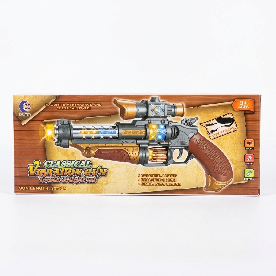 Classic Light & Sound Vibration Toy Gun Set