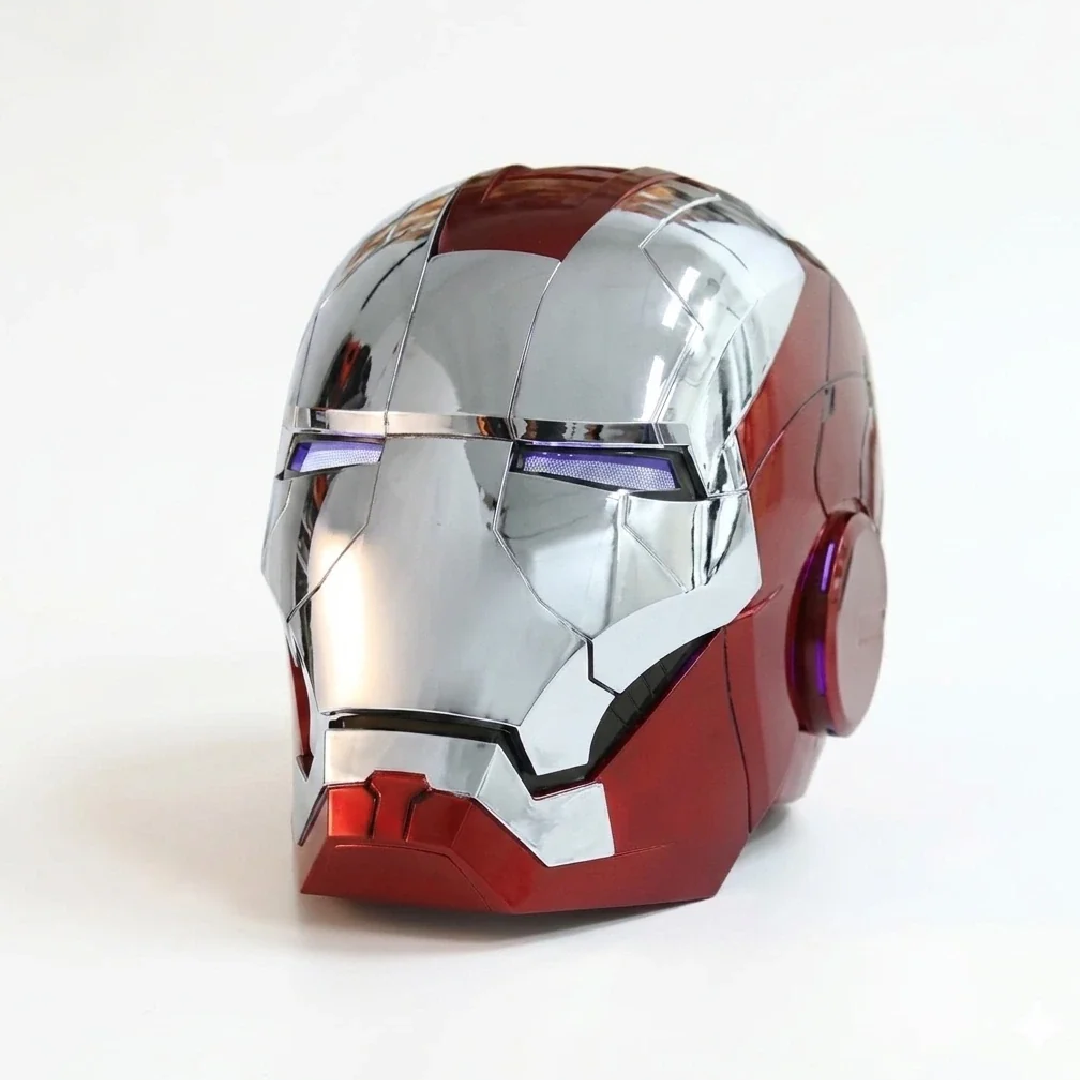 MK5 Iron Man Wearable Helmet (Shiny Silver Edition) – Voice & Touch Control