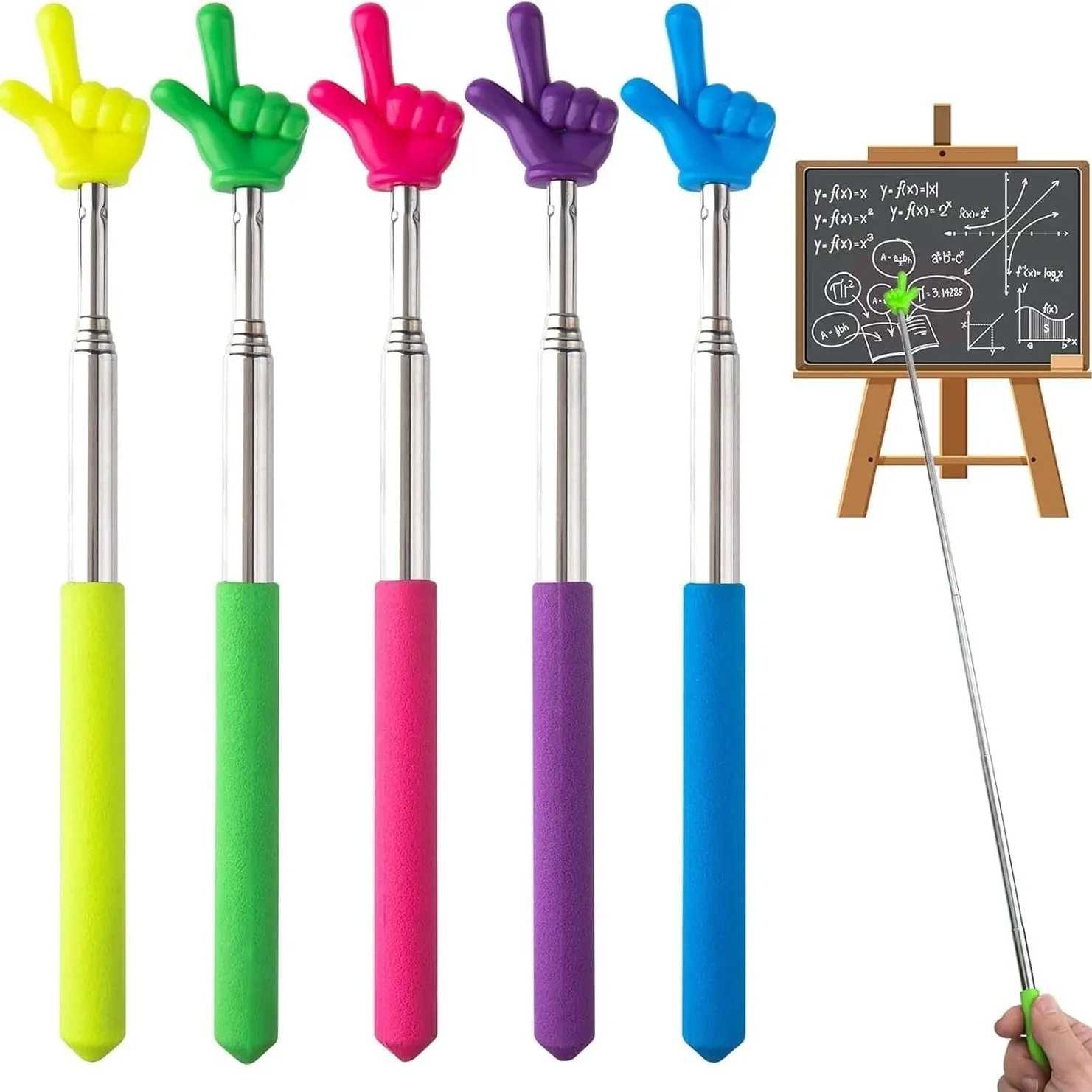Pointer Finger Stick Classroom Office Teaching Teachers Presenter Whiteboard(Random Color)
