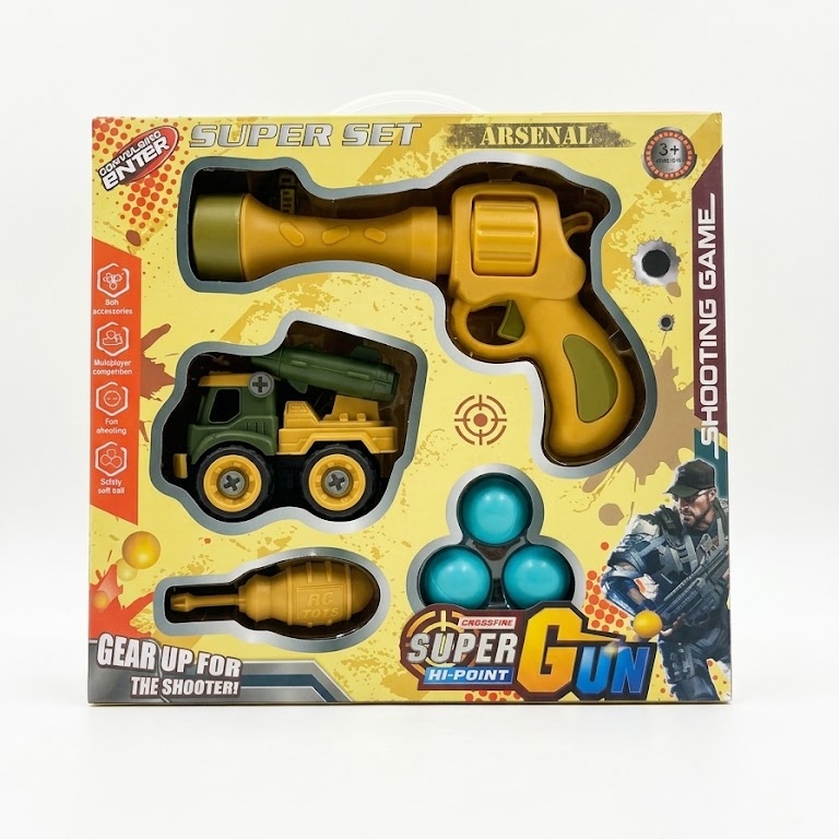 Kids' Pistol Gun & Transport Truck Toy Set