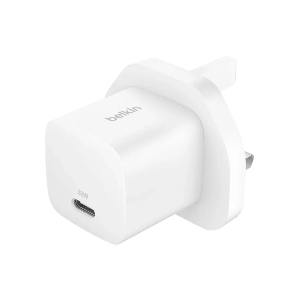 BELKIN PD 25W PPS USB-C بارگاویکەرەوەی دیواری سپی (سەری شەحنکردنەوە)